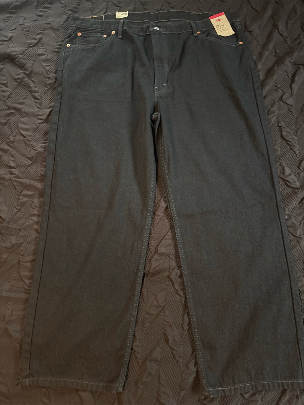 NEW MENS LEVIS 550 RELAXED JEANS TAPERED SITS AT WAIST BLACK SZ 44x29